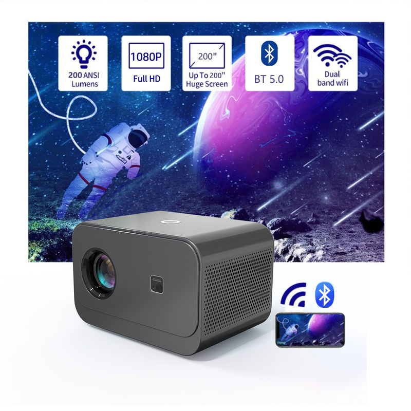 Android 9.0 新製品 エレクトリックフォーカス LED+LCD HDMI プロジェクター 200 ルメン